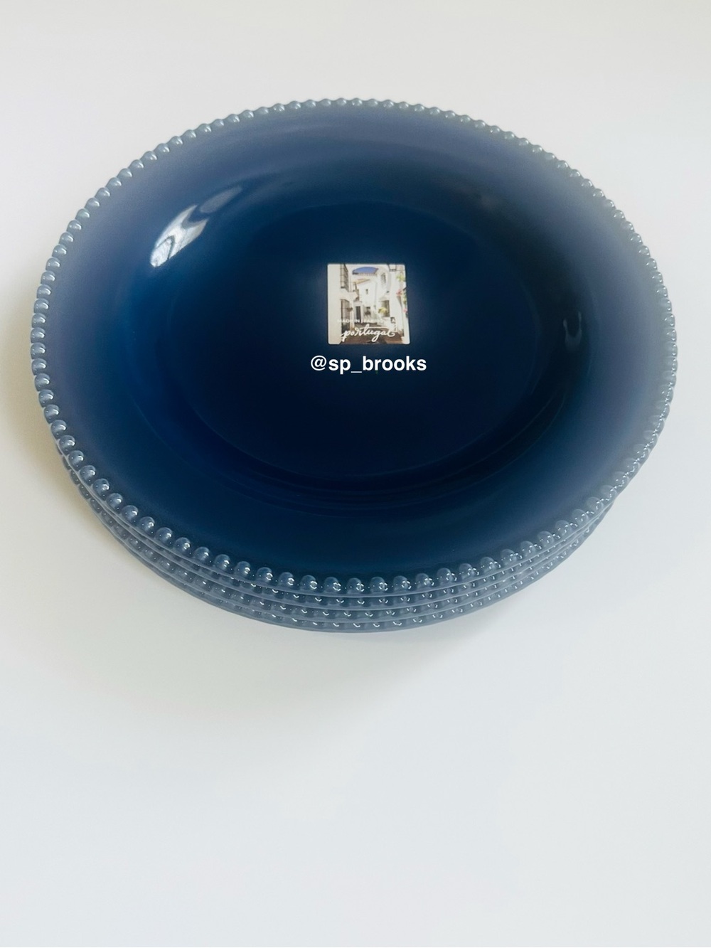 🎁4PC MATCERAMICA Portugal Handcrafted Ceramic Dinner Plates 11.25” Blue
